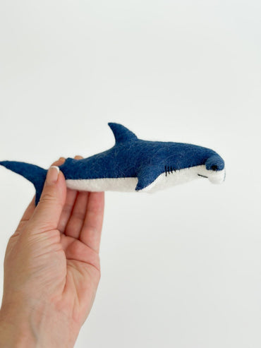 Hammerhead Shark Felt Ornament | Handmade Felt Toy | Ocean Animal Decor - WoollyFox