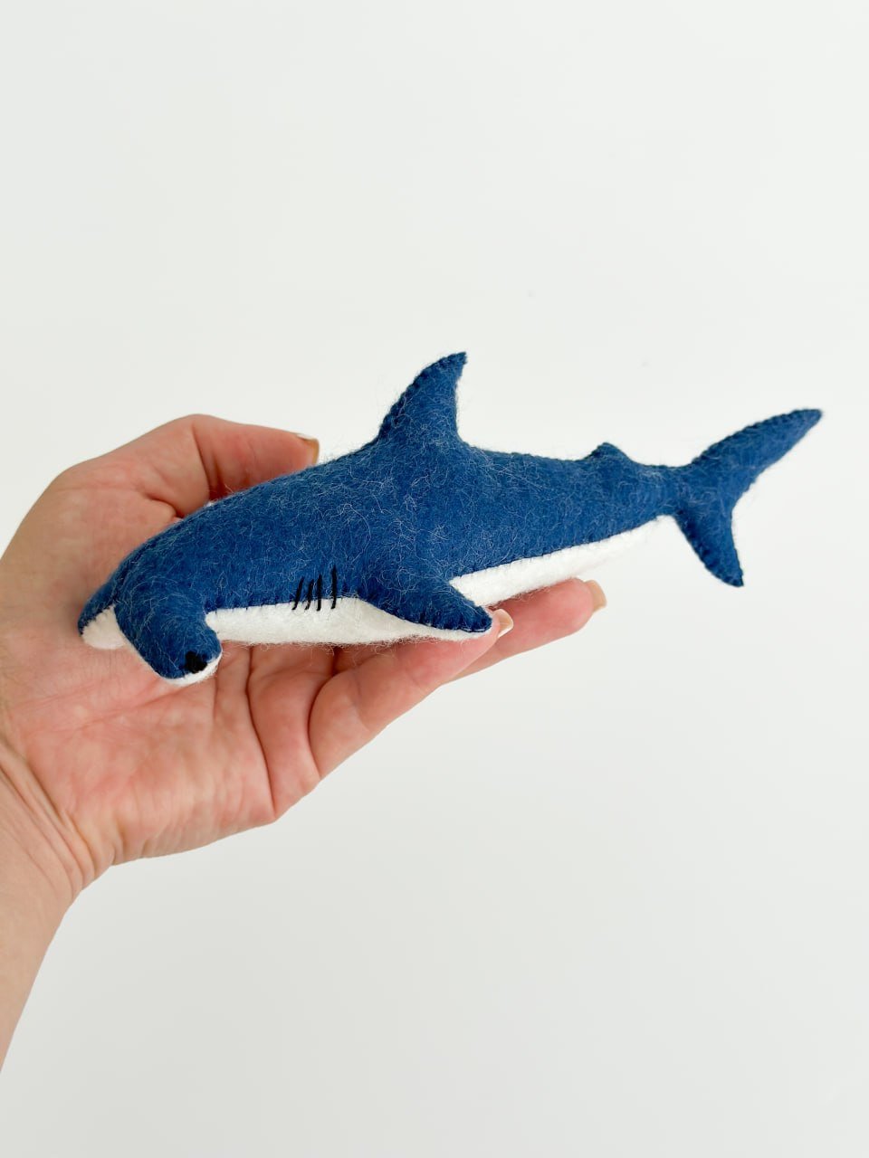 Hammerhead Shark Felt Ornament | Handmade Felt Toy | Ocean Animal Decor - WoollyFox