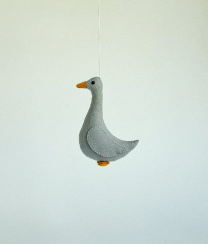 Handcrafted Felt Goose Ornament - WoollyFox