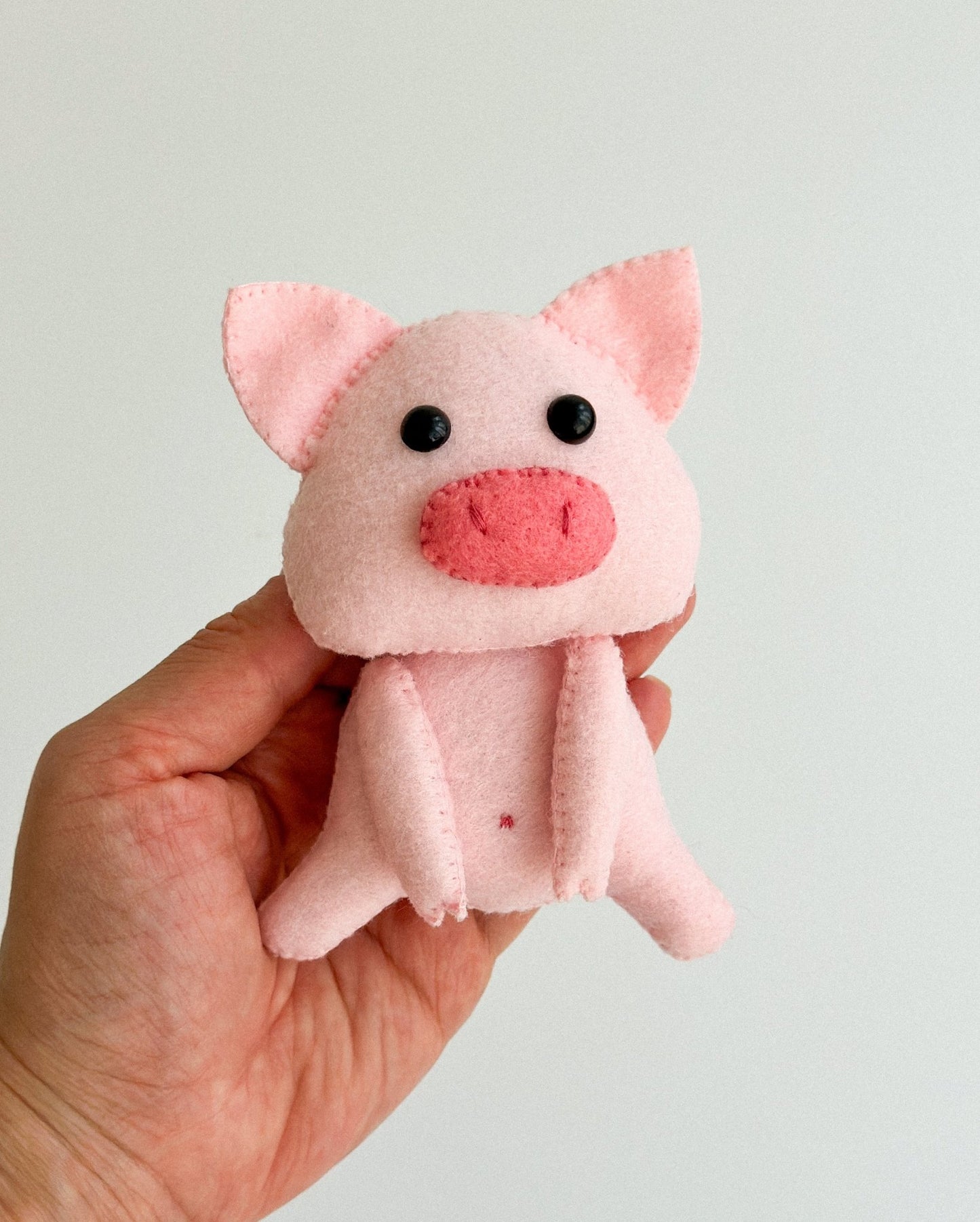 Handcrafted Felt Pig Ornament - WoollyFox