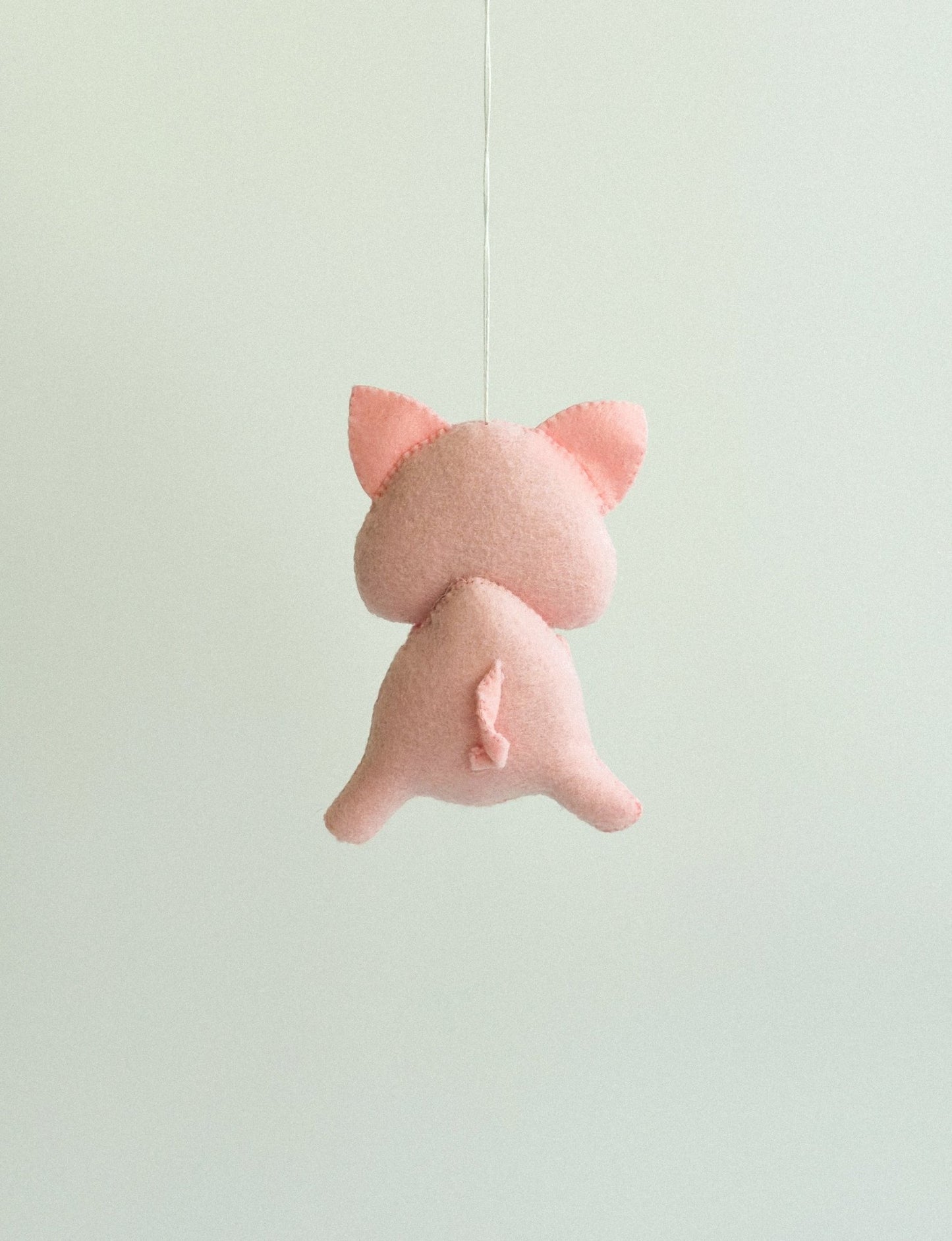 Handcrafted Felt Pig Ornament - WoollyFox