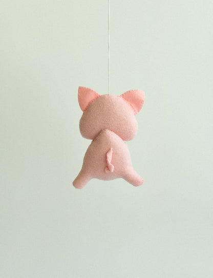 Handcrafted Felt Pig Ornament - WoollyFox