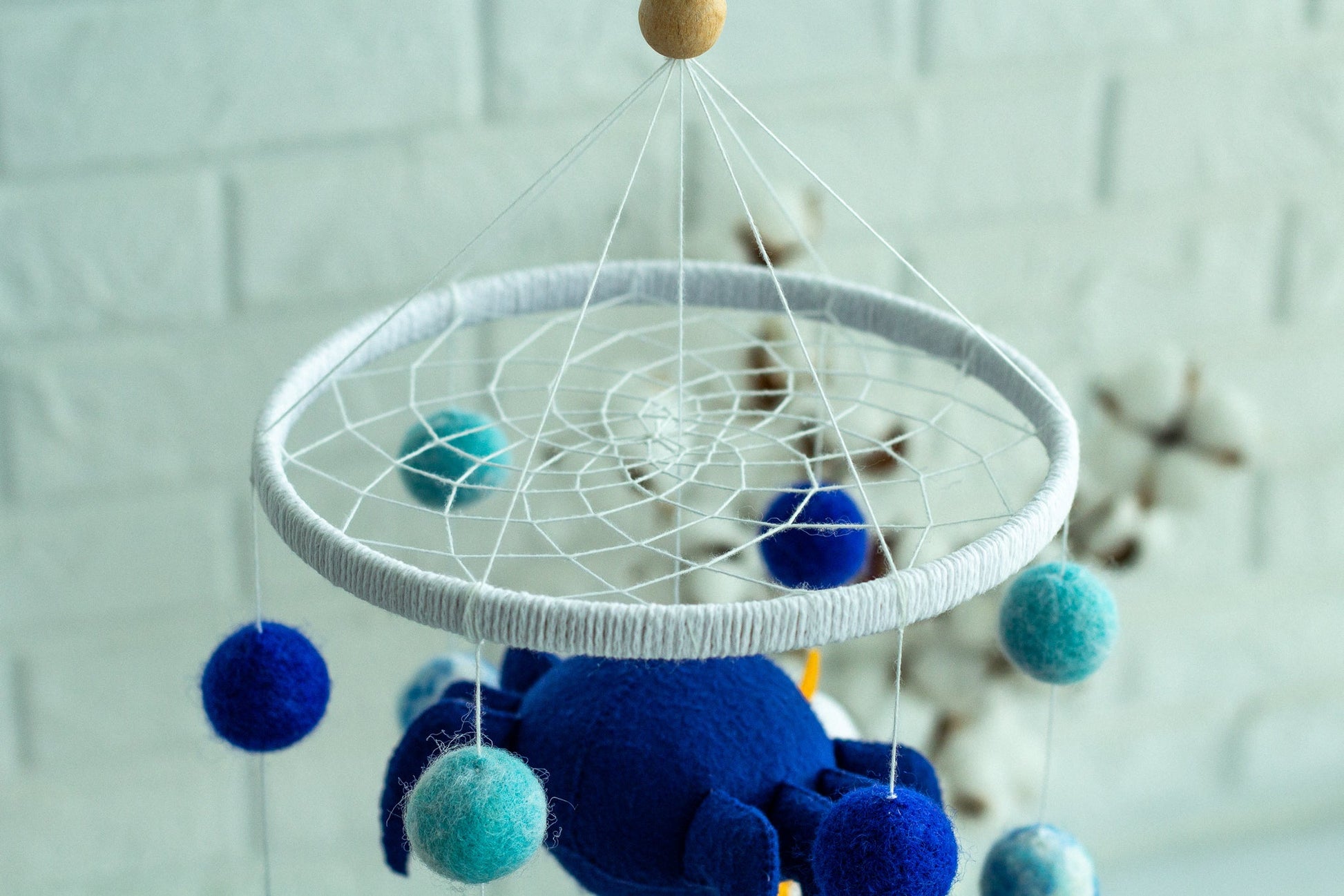 Handmade Felt Baby Mobile – Sun, Clouds, Rain & Friendly Spider - WoollyFox