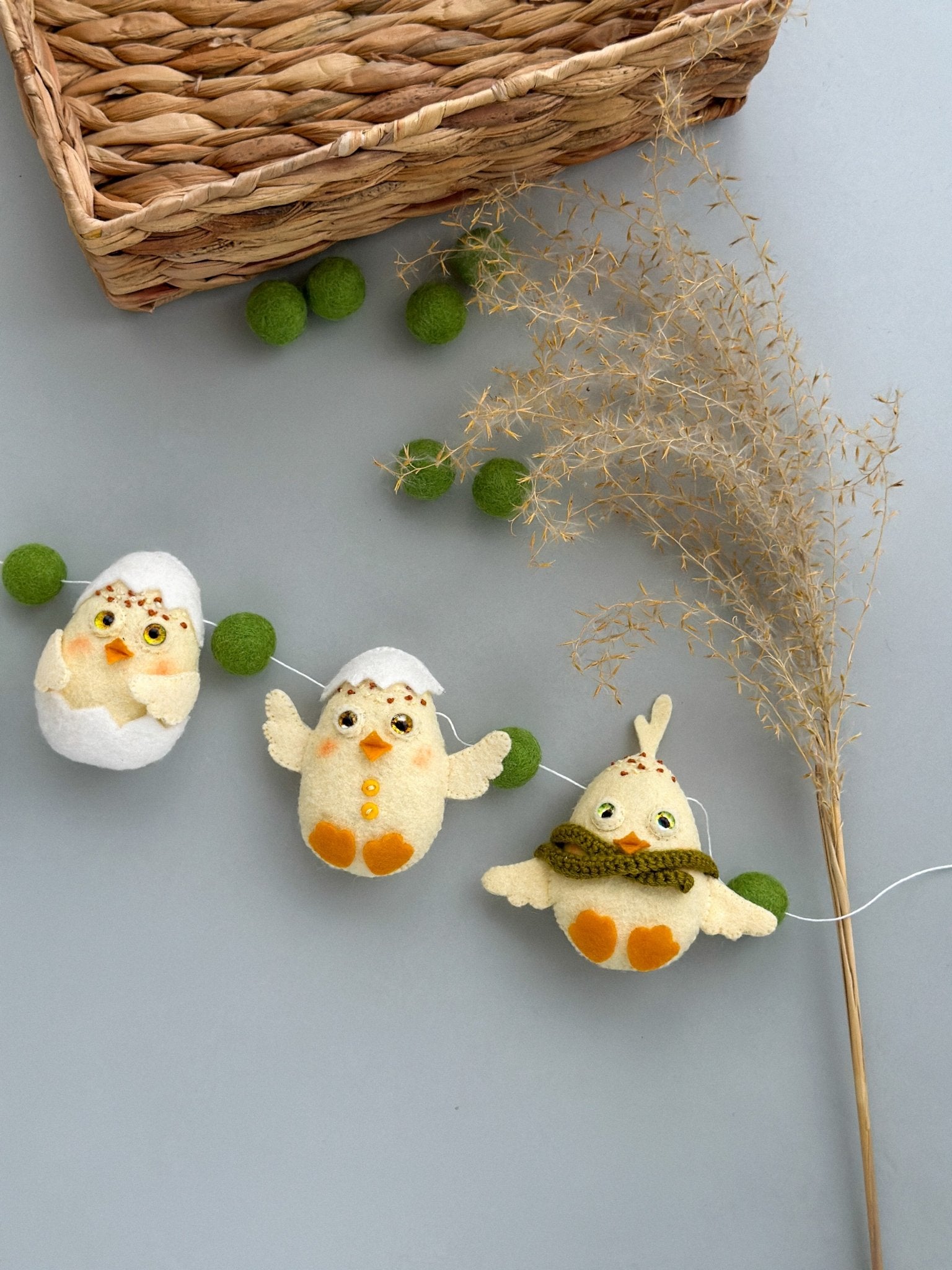 Handmade Felt Easter Chick Garland - WoollyFox