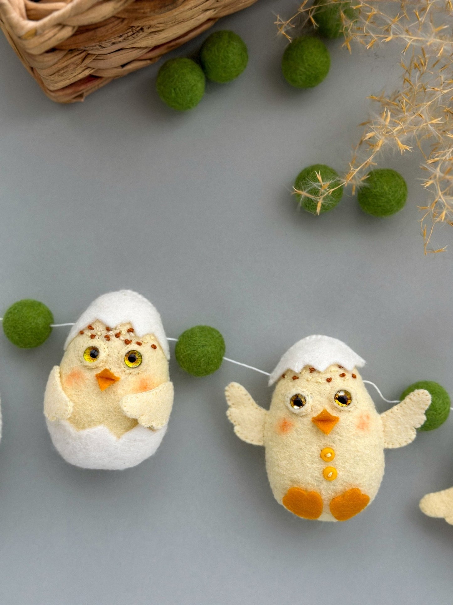 Handmade Felt Easter Chick Garland - WoollyFox