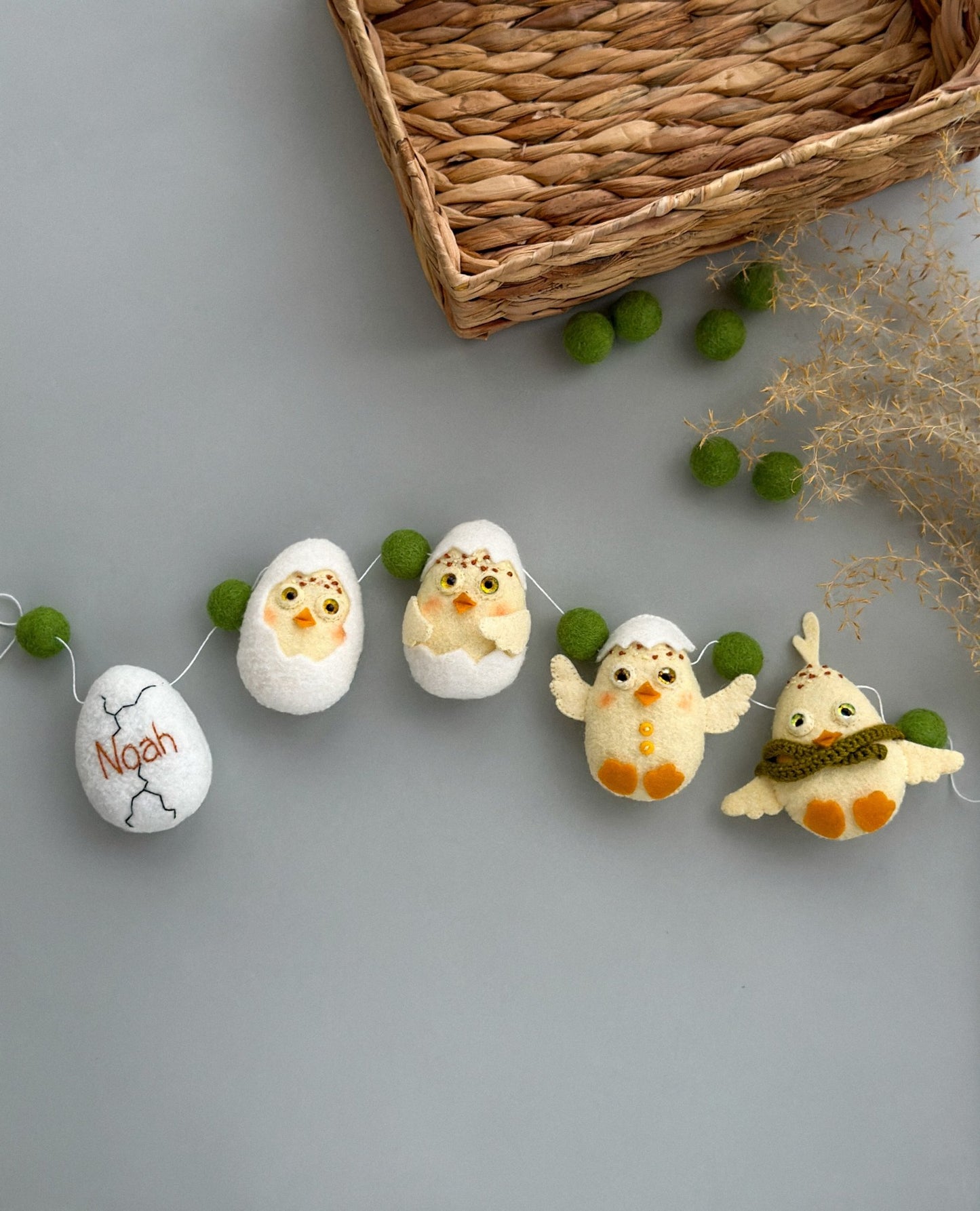 Handmade Felt Easter Chick Garland - WoollyFox
