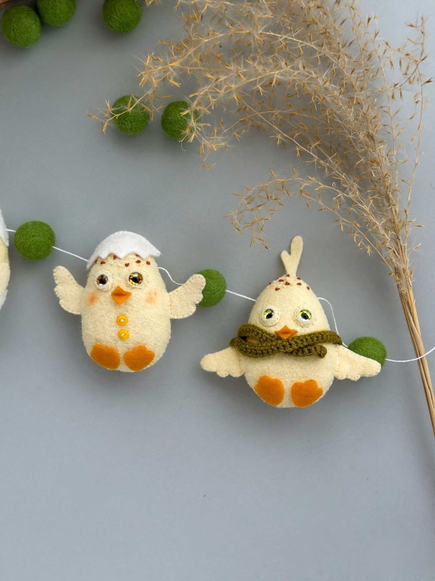 Handmade Felt Easter Chick Garland - WoollyFox
