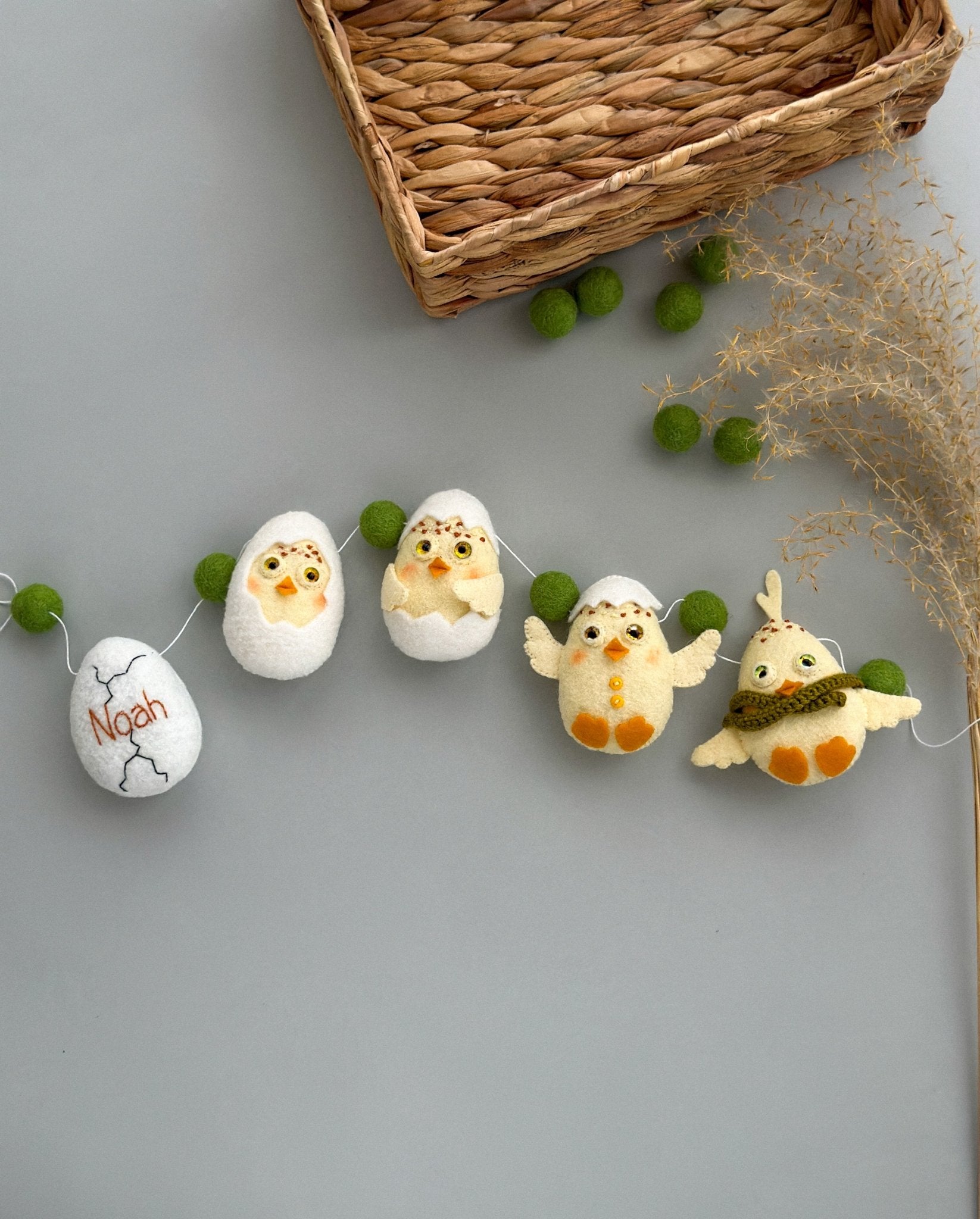 Handmade Felt Easter Chick Garland - WoollyFox