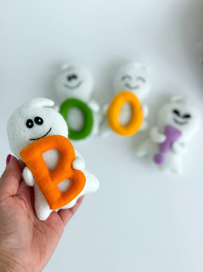 Handmade Felt Ghost Halloween Garland – BOO Banner Party & Home Decor - WoollyFox