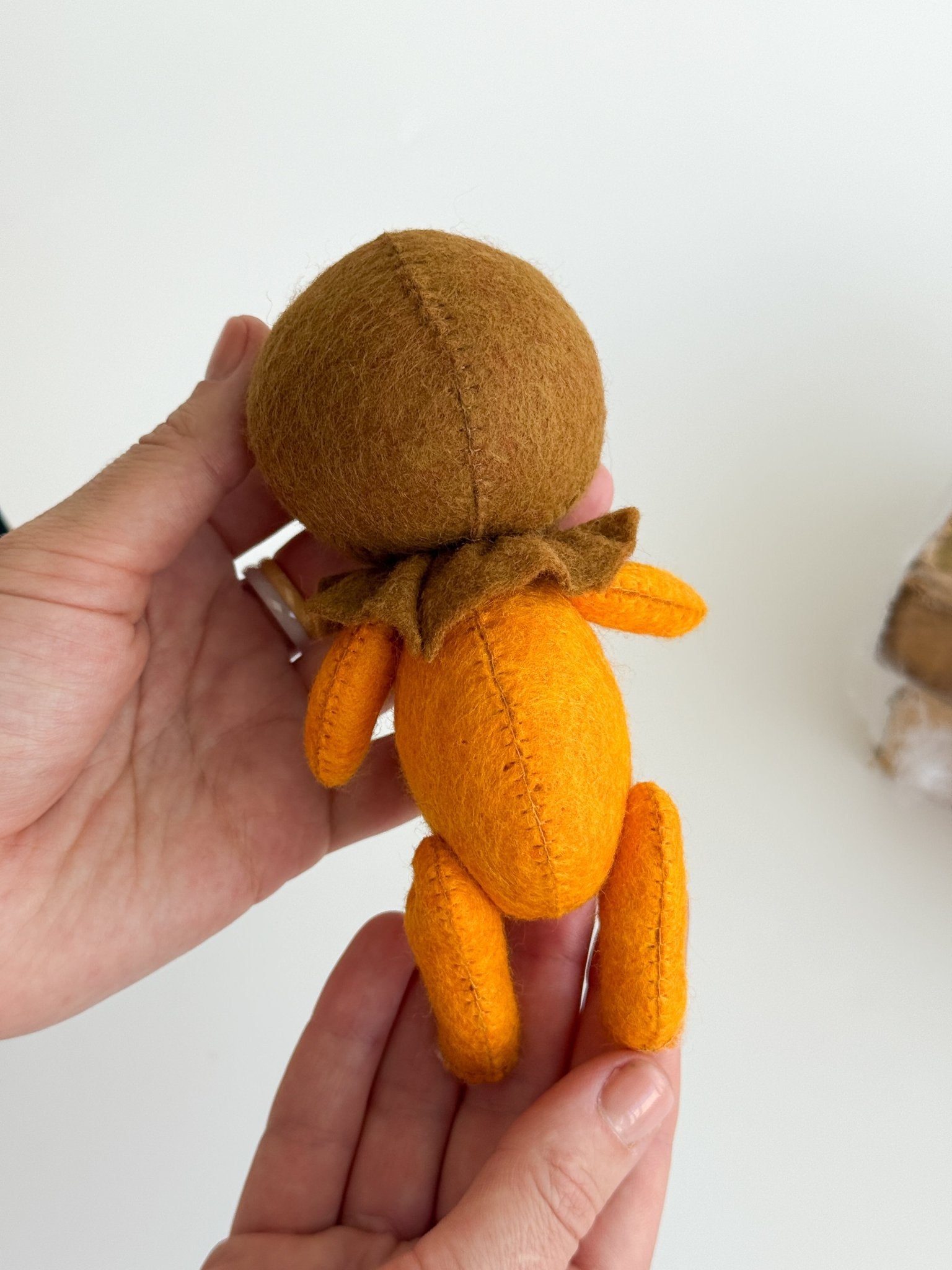Handmade Felt Halloween Plush Doll – Creepy Cute Button Eyes - WoollyFox