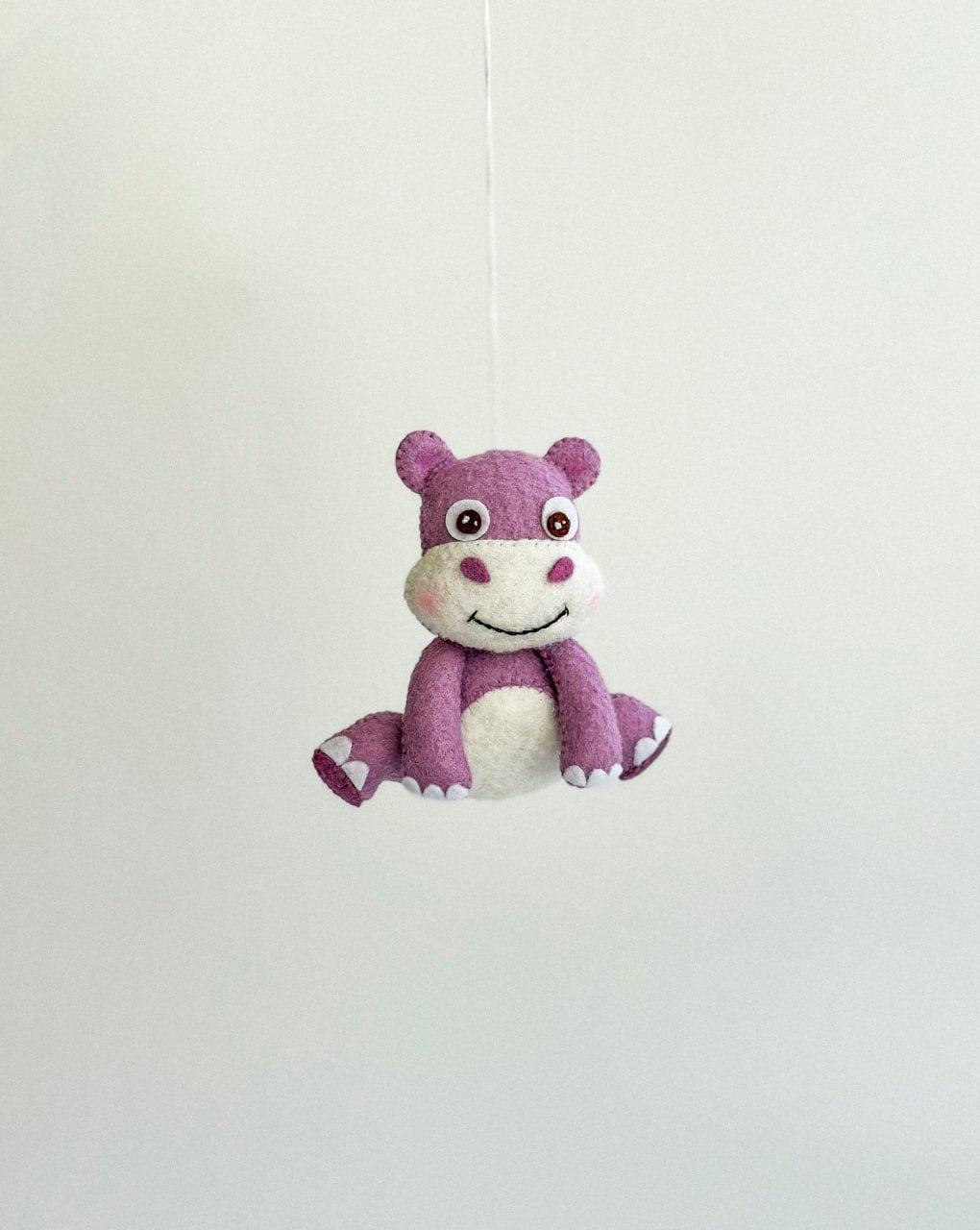 Hippo Felt Ornament | Handmade Felt Toy | Safari Animal Decor - WoollyFox