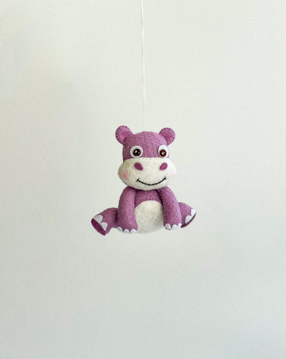 Hippo Felt Ornament | Handmade Felt Toy | Safari Animal Decor - WoollyFox