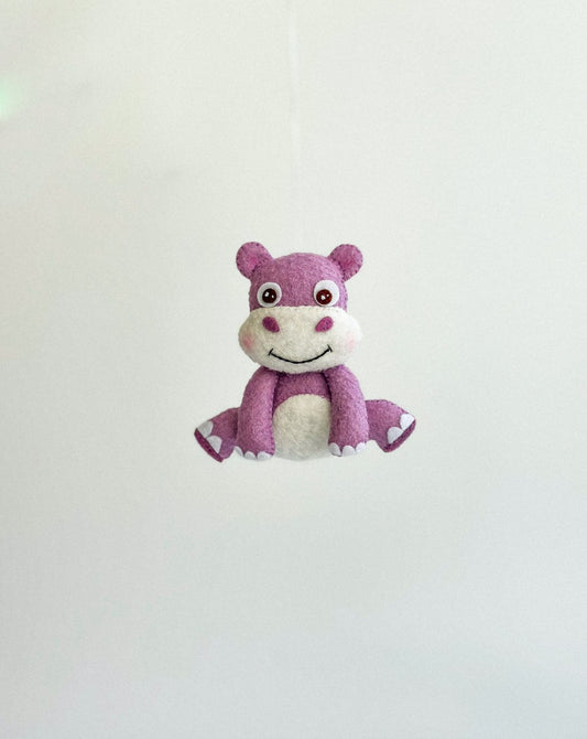 Hippo Felt Ornament | Handmade Felt Toy | Safari Animal Decor - WoollyFox