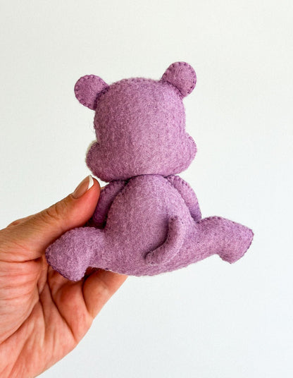 Hippo Felt Ornament | Handmade Felt Toy | Safari Animal Decor - WoollyFox