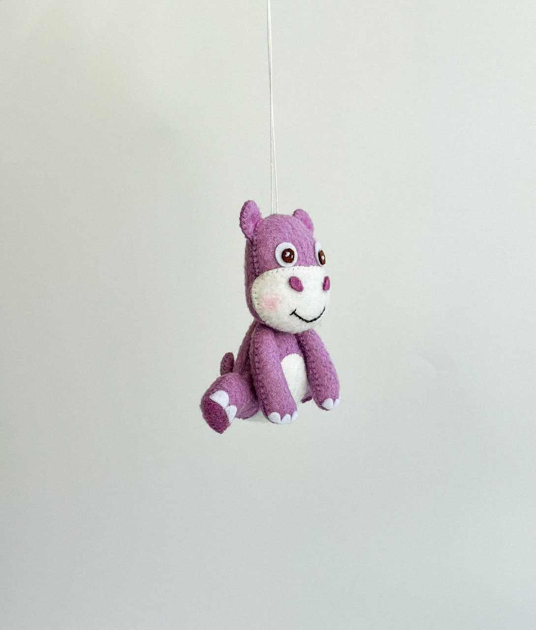 Hippo Felt Ornament | Handmade Felt Toy | Safari Animal Decor - WoollyFox