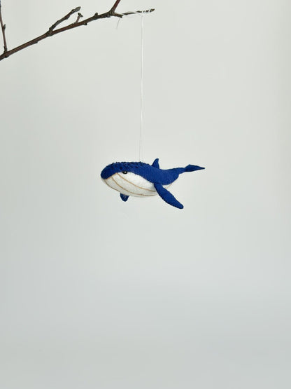 Humpback Whale Felt Ornament | Handmade Felt Toy | Ocean Animal Decor - WoollyFox