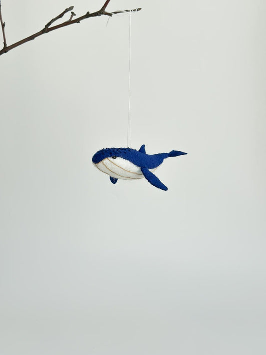 Humpback Whale Felt Ornament | Handmade Felt Toy | Ocean Animal Decor - WoollyFox