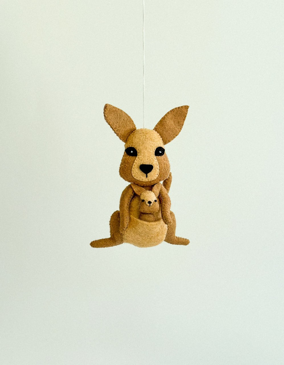 Kangaroo Mom and Joey Felt Ornament | Handmade Felt Toy | Australian Animal - WoollyFox