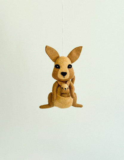 Kangaroo Mom and Joey Felt Ornament | Handmade Felt Toy | Australian Animal - WoollyFox