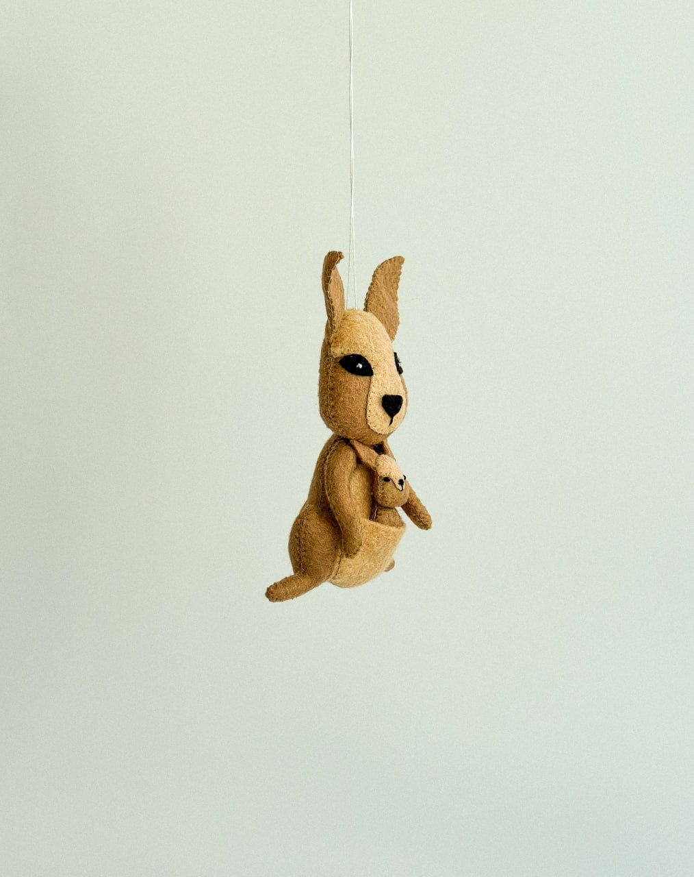 Kangaroo Mom and Joey Felt Ornament | Handmade Felt Toy | Australian Animal - WoollyFox