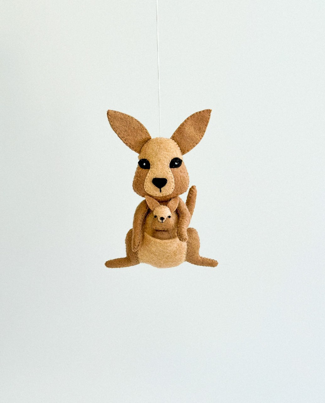 Kangaroo Mom and Joey Felt Ornament | Handmade Felt Toy | Australian Animal - WoollyFox