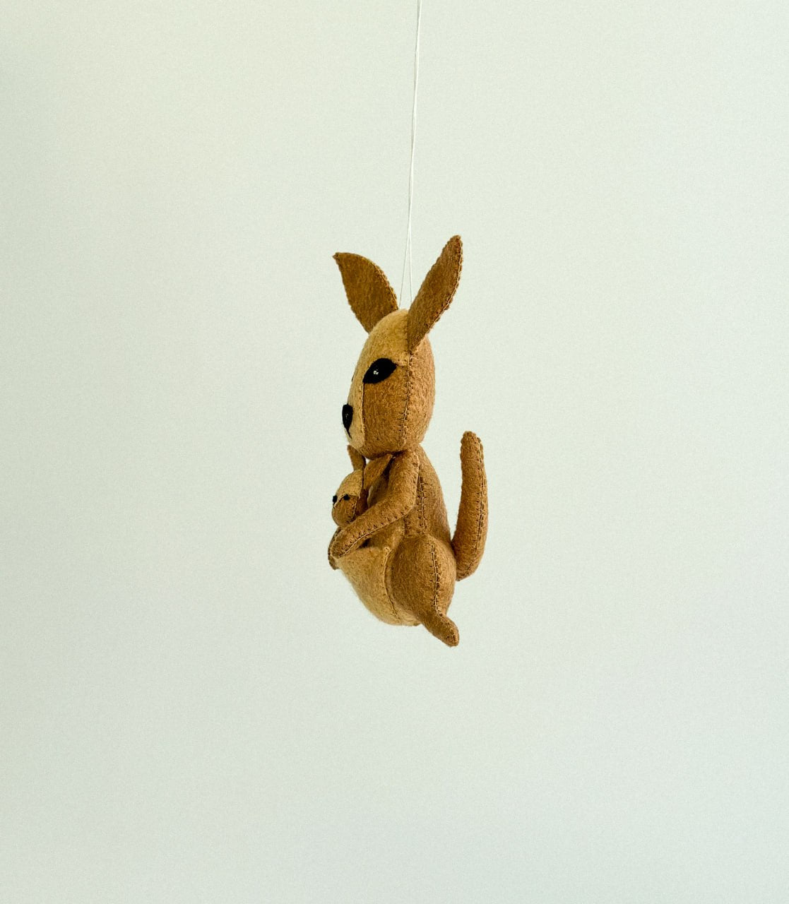 Kangaroo Mom and Joey Felt Ornament | Handmade Felt Toy | Australian Animal - WoollyFox