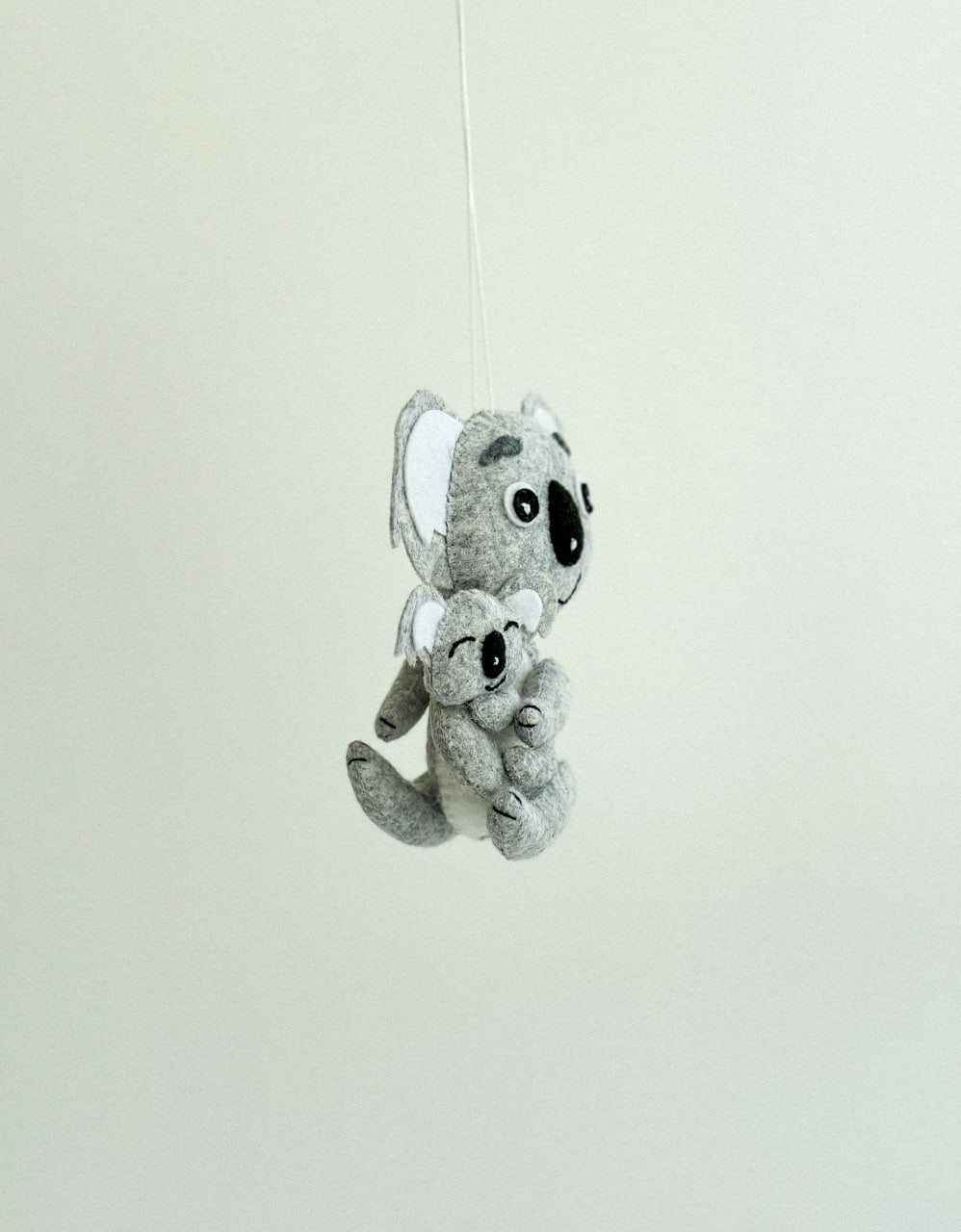 Koala Mom and Baby Felt Ornament | Handmade Felt Toy | Australia Animal Decor - WoollyFox