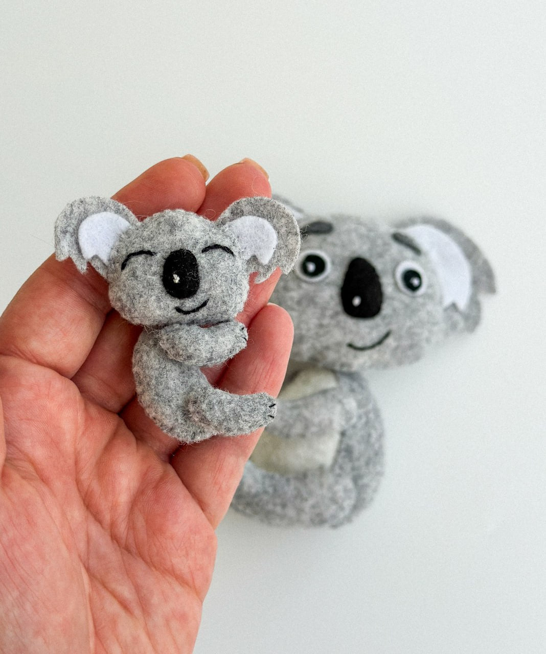 Koala Mom and Baby Felt Ornament | Handmade Felt Toy | Australia Animal Decor - WoollyFox