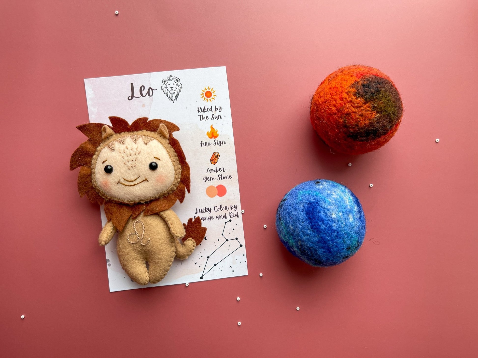 Leo Zodiac Felt Doll - WoollyFox