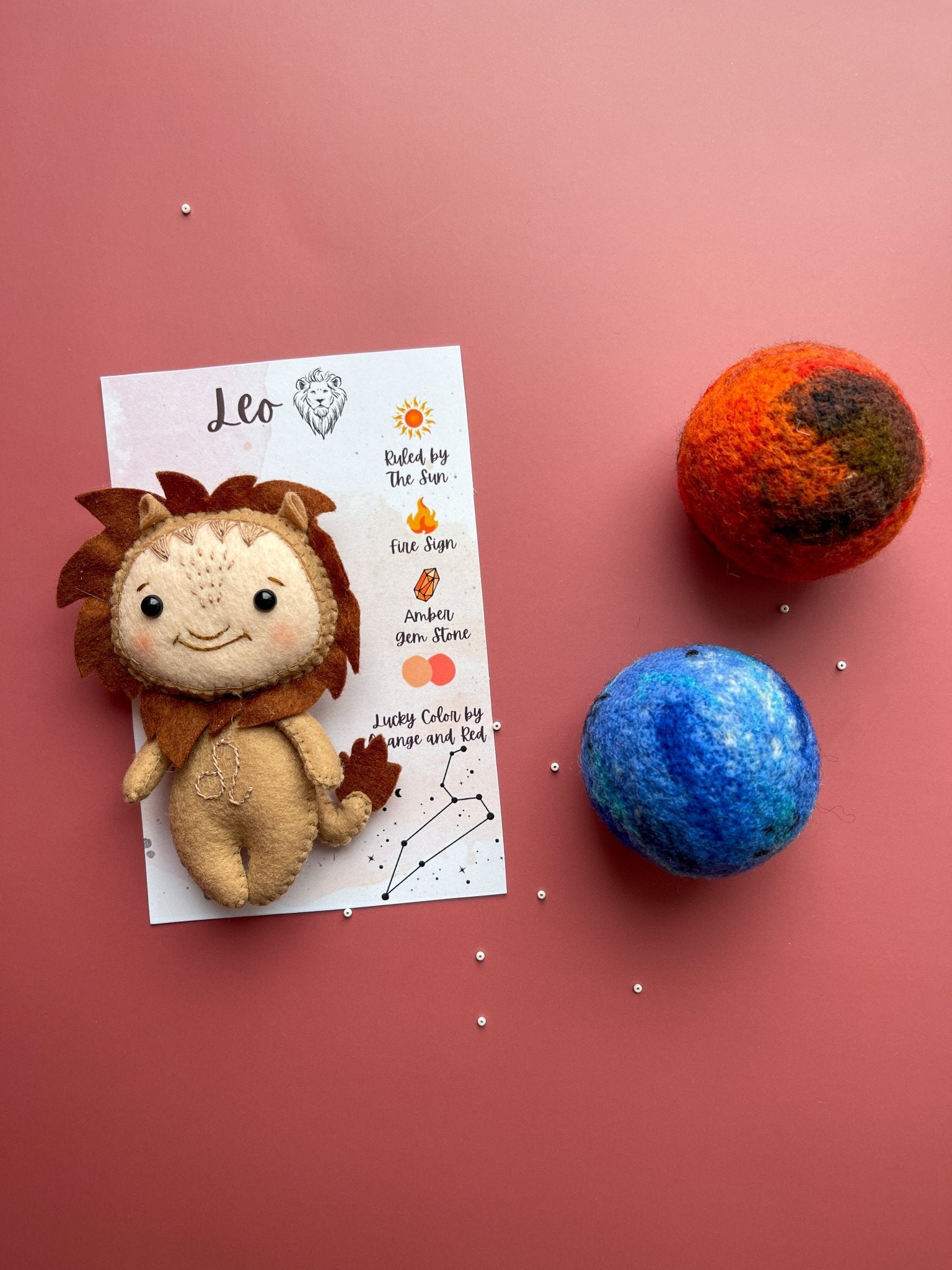 Leo Zodiac Felt Doll - WoollyFox
