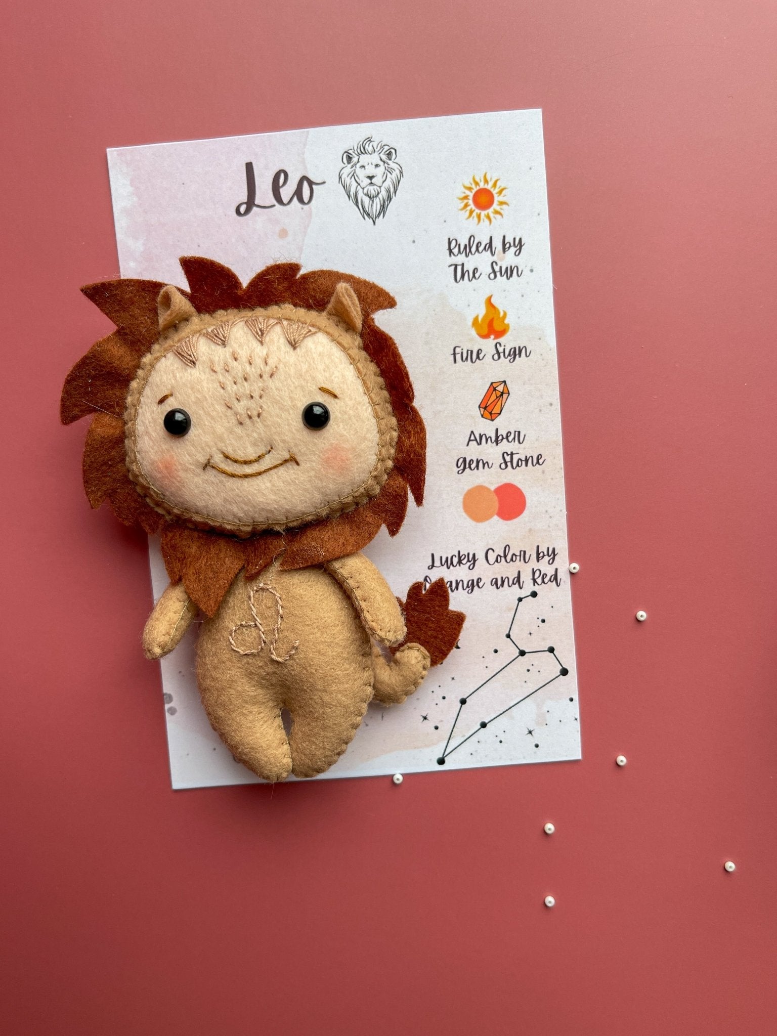 Leo Zodiac Felt Doll - WoollyFox