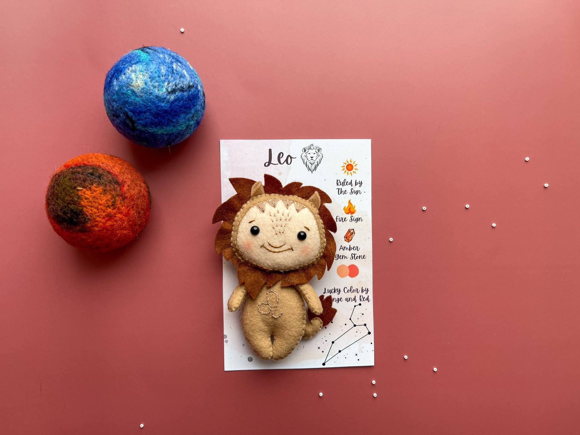 Leo Zodiac Felt Doll - WoollyFox