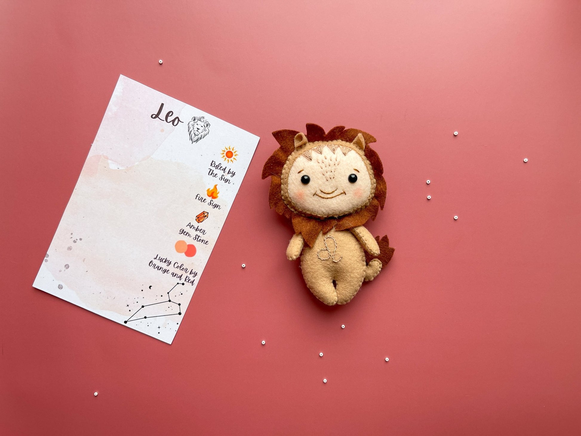 Leo Zodiac Felt Doll - WoollyFox