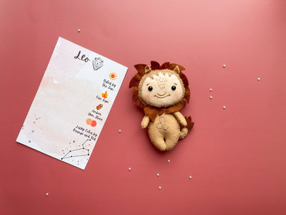Leo Zodiac Felt Doll - WoollyFox