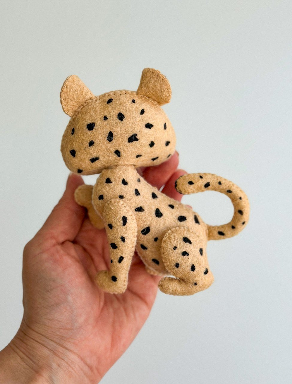 Leopard Felt Ornament | Handmade Felt Toy | Jungle Animal Decor - WoollyFox