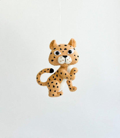 Leopard Felt Ornament | Handmade Felt Toy | Jungle Animal Decor - WoollyFox