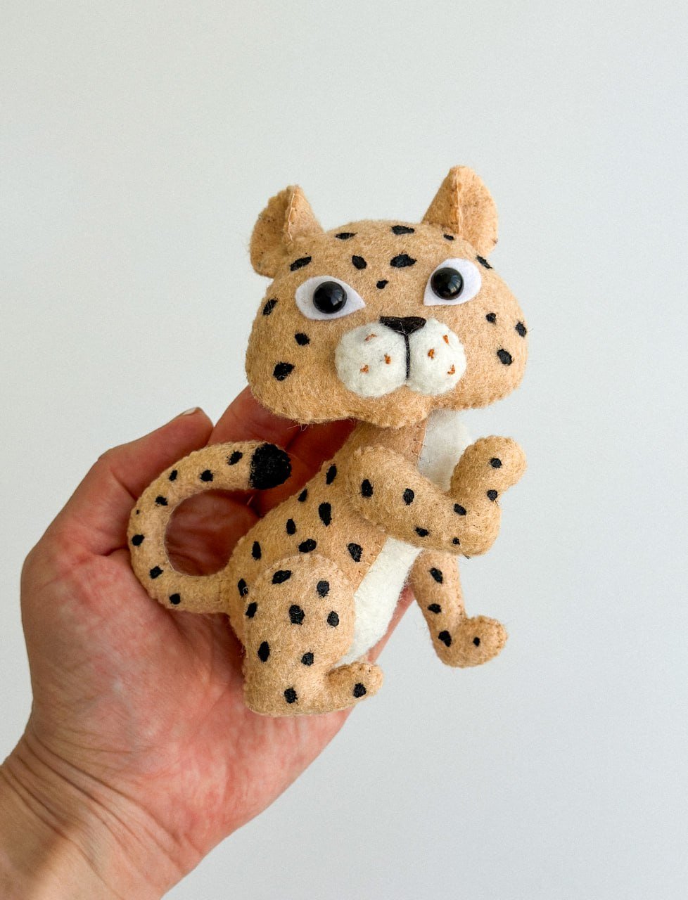 Leopard Felt Ornament | Handmade Felt Toy | Jungle Animal Decor - WoollyFox