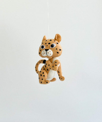 Leopard Felt Ornament | Handmade Felt Toy | Jungle Animal Decor - WoollyFox
