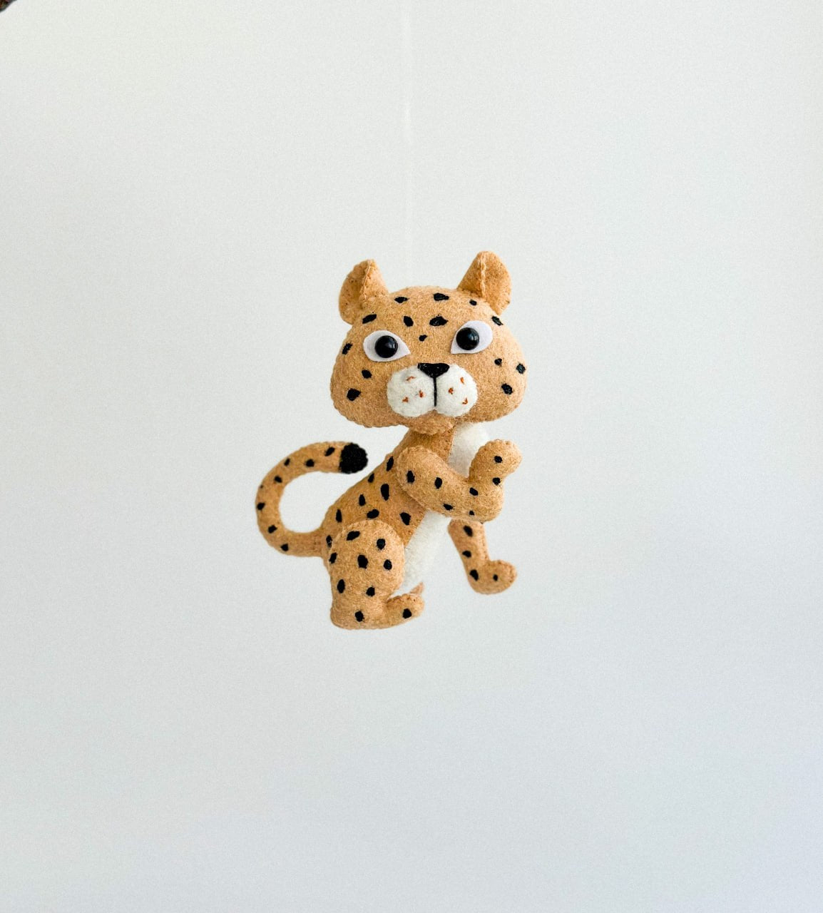 Leopard Felt Ornament | Handmade Felt Toy | Jungle Animal Decor - WoollyFox