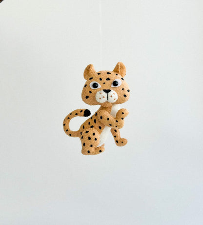 Leopard Felt Ornament | Handmade Felt Toy | Jungle Animal Decor - WoollyFox