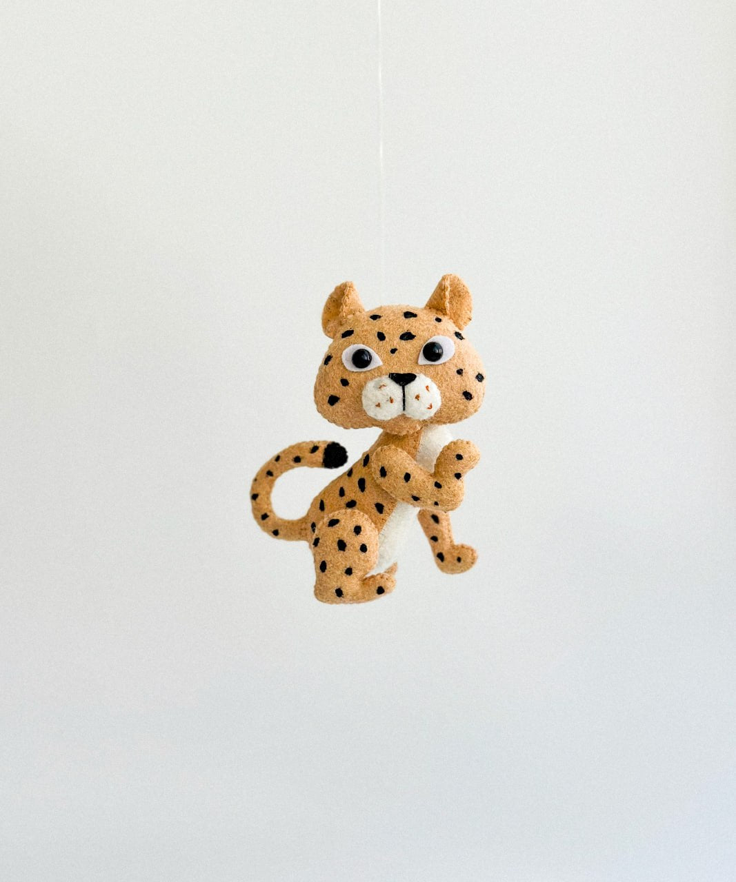 Leopard Felt Ornament | Handmade Felt Toy | Jungle Animal Decor - WoollyFox