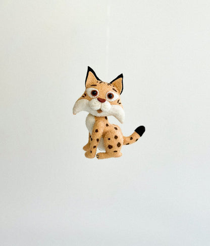 Lynx Felt Ornament | Handmade Felt Toy | Wild Animal Decor - WoollyFox