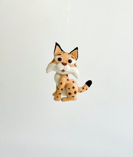 Lynx Felt Ornament | Handmade Felt Toy | Wild Animal Decor - WoollyFox