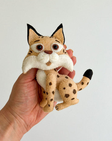 Lynx Felt Ornament | Handmade Felt Toy | Wild Animal Decor - WoollyFox