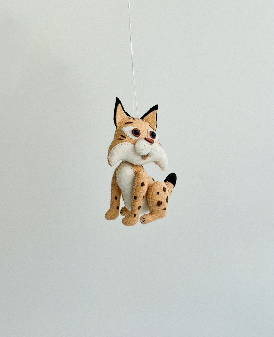 Lynx Felt Ornament | Handmade Felt Toy | Wild Animal Decor - WoollyFox
