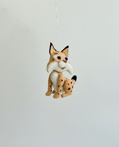 Lynx Felt Ornament | Handmade Felt Toy | Wild Animal Decor - WoollyFox