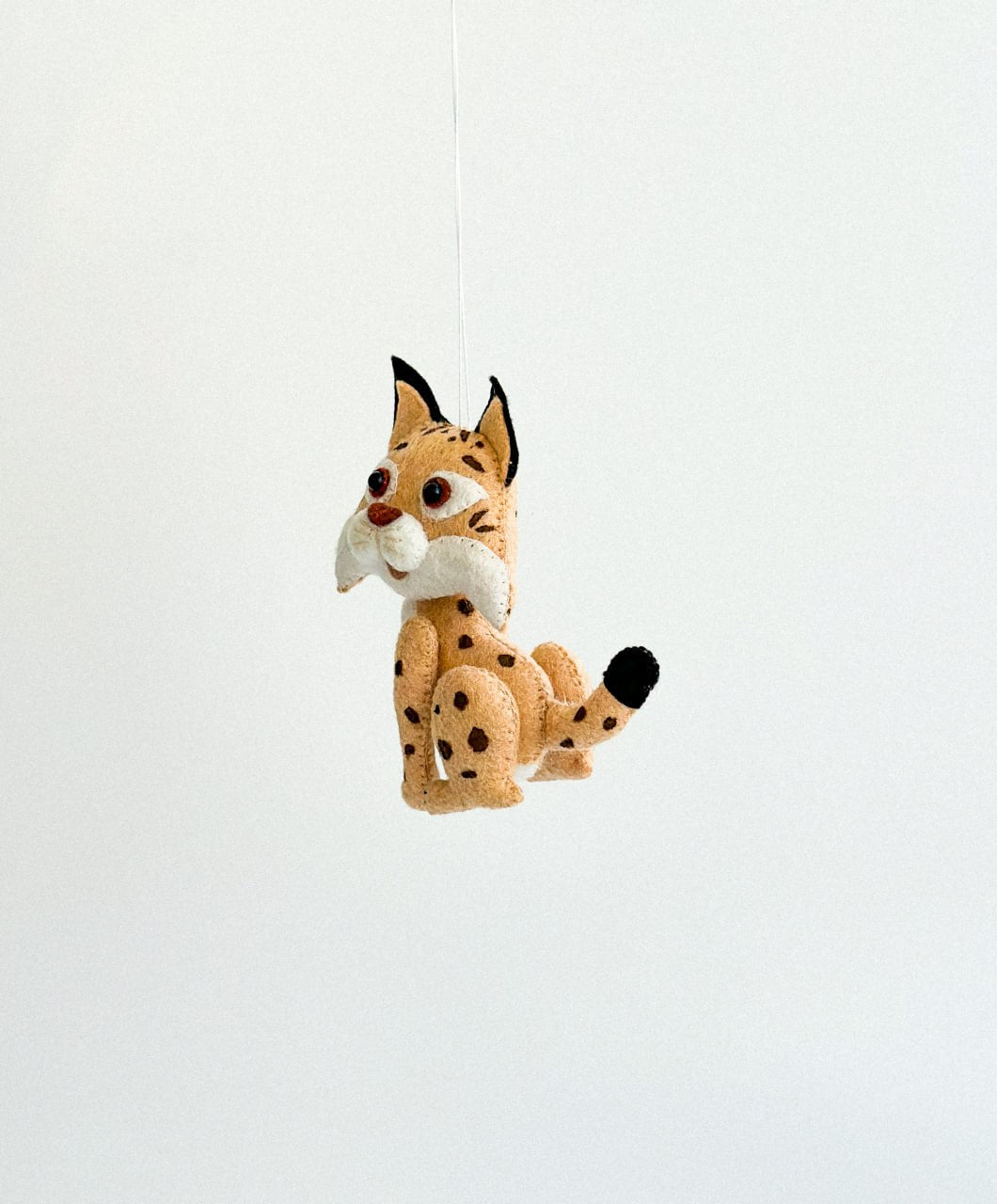 Lynx Felt Ornament | Handmade Felt Toy | Wild Animal Decor - WoollyFox