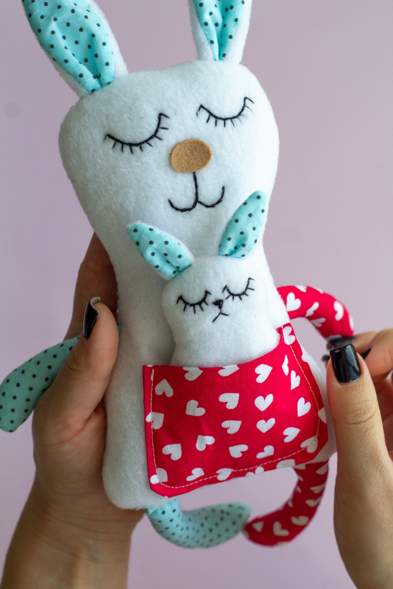 Mommy and Baby Bunny Plush Toy - WoollyFox