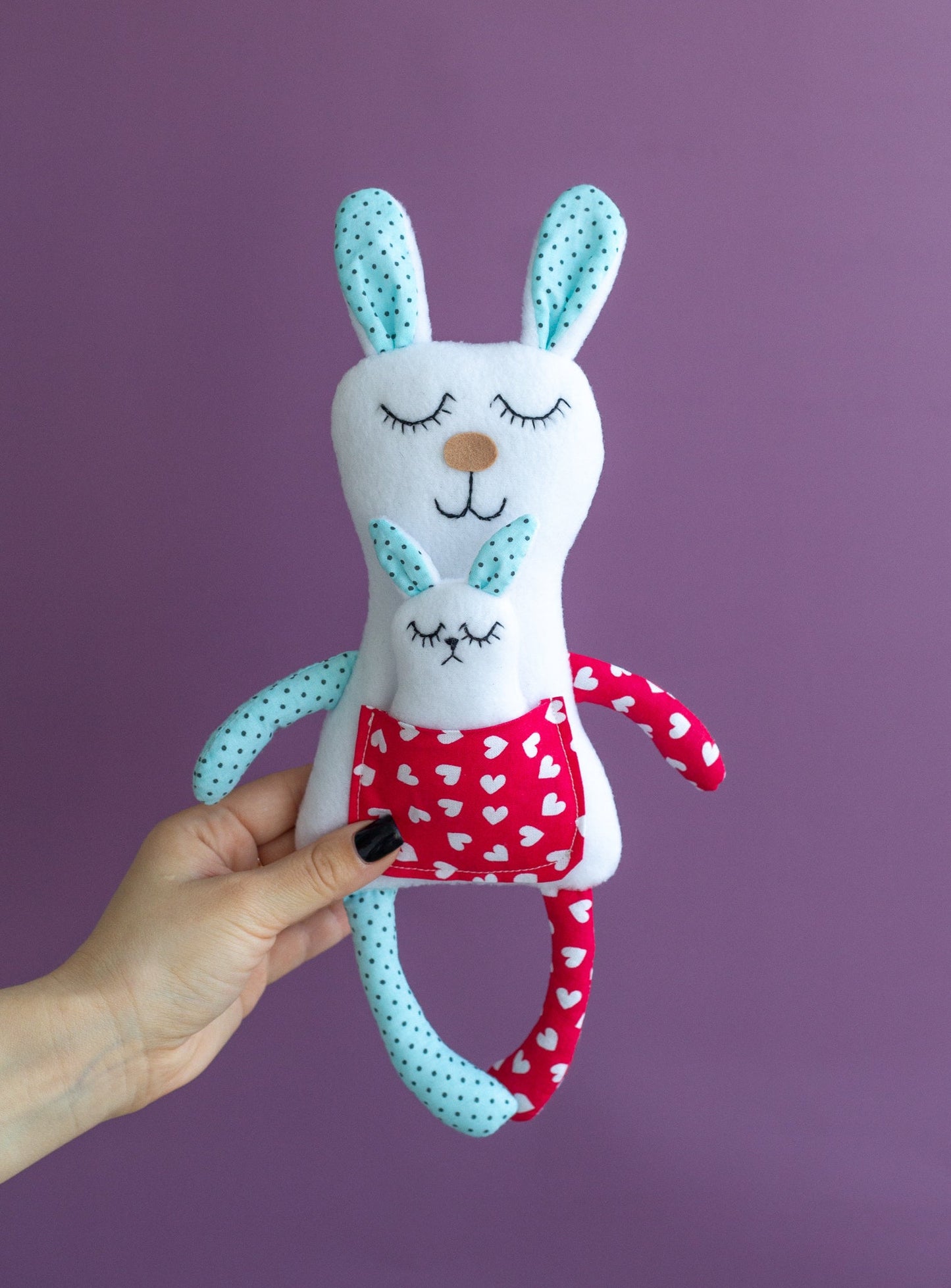 Mommy and Baby Bunny Plush Toy - WoollyFox