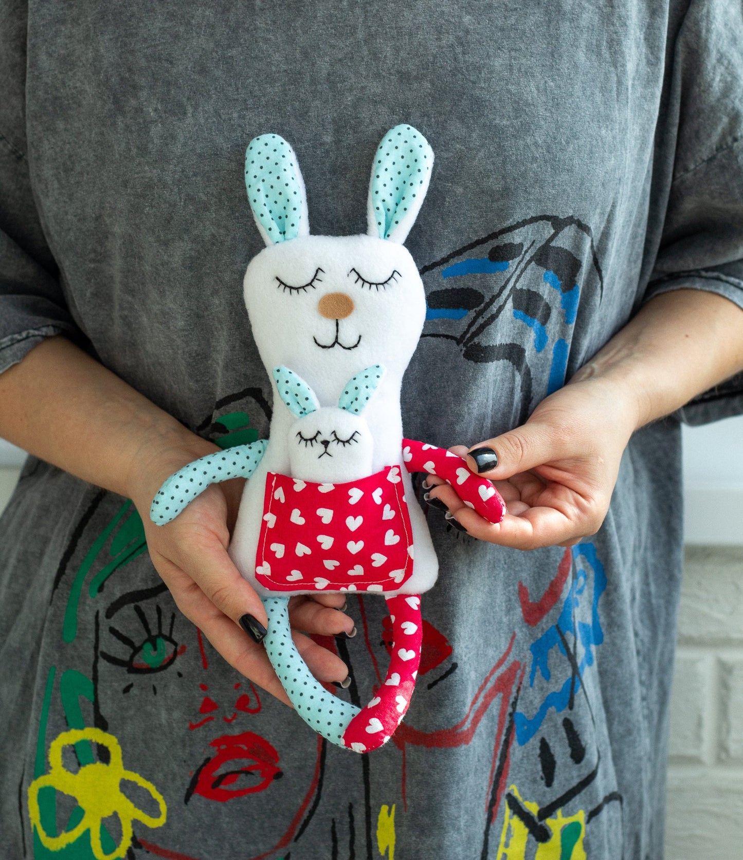 Mommy and Baby Bunny Plush Toy - WoollyFox